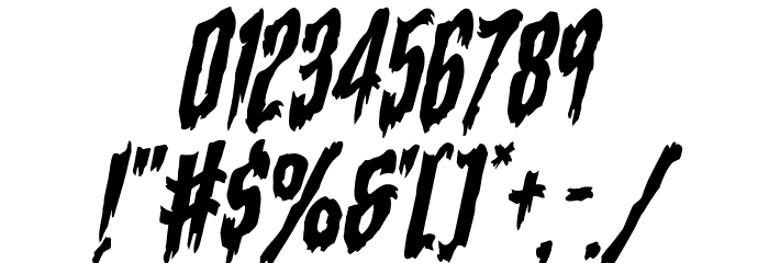 Eva Fangoria Warped Italic Font OTHER CHARS