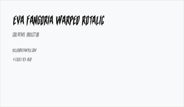 Eva Fangoria Warped Rotalic Business Card