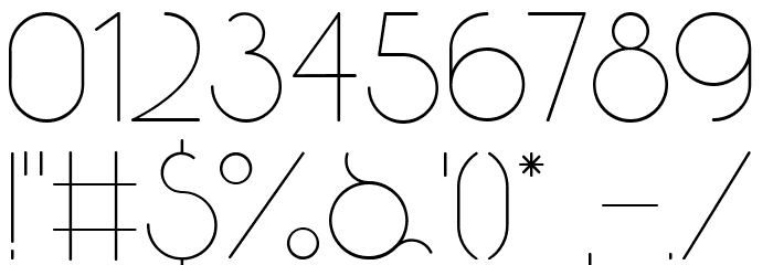 Eva Light Font OTHER CHARS