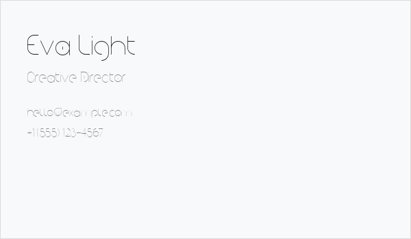 Eva Light Business Card