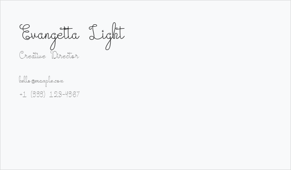 Evangetta Light Business Card