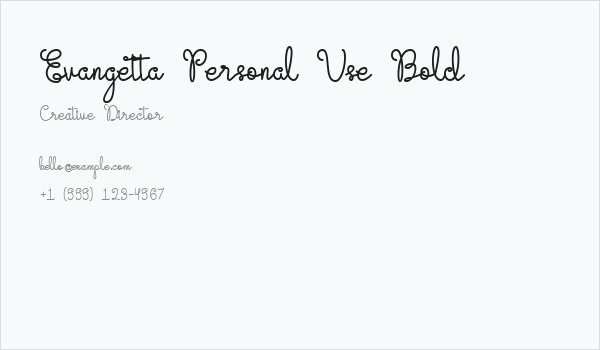 Evangetta Personal Use Bold Business Card