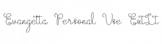 Evangetta Personal Use ExtLt  font caratteri gratis
