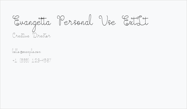 Evangetta Personal Use ExtLt Business Card