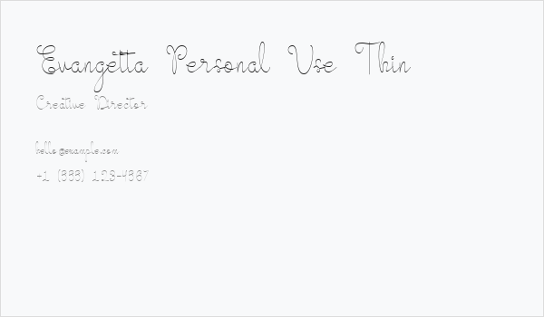 Evangetta Personal Use Thin Business Card