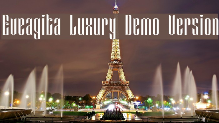 Eveagita Luxury Demo Version Font examples
