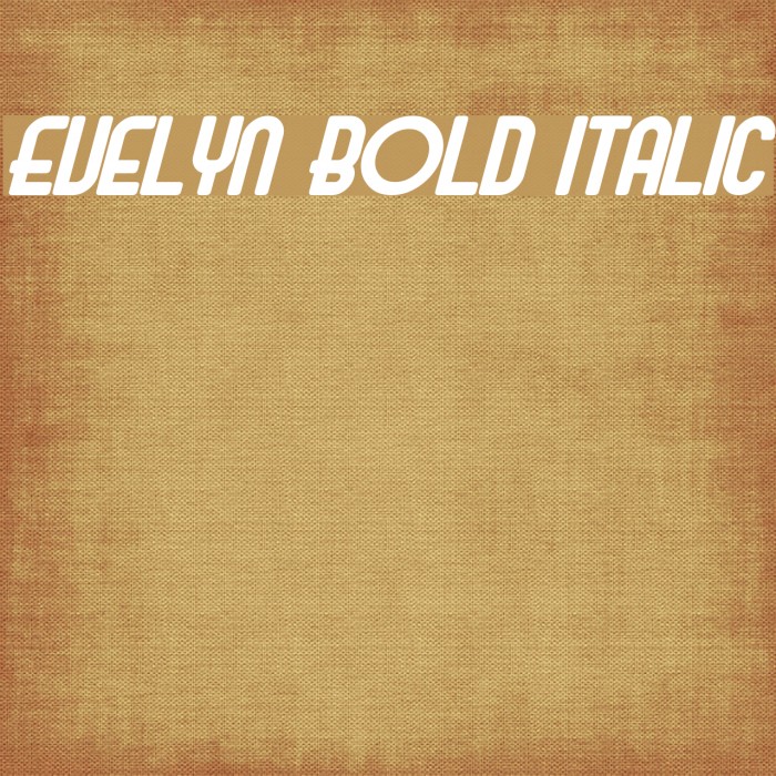Evelyn Bold Italic Font examples