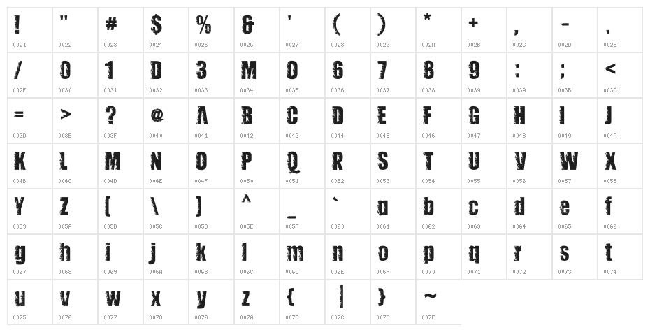 Event_Demo Regular Character Map