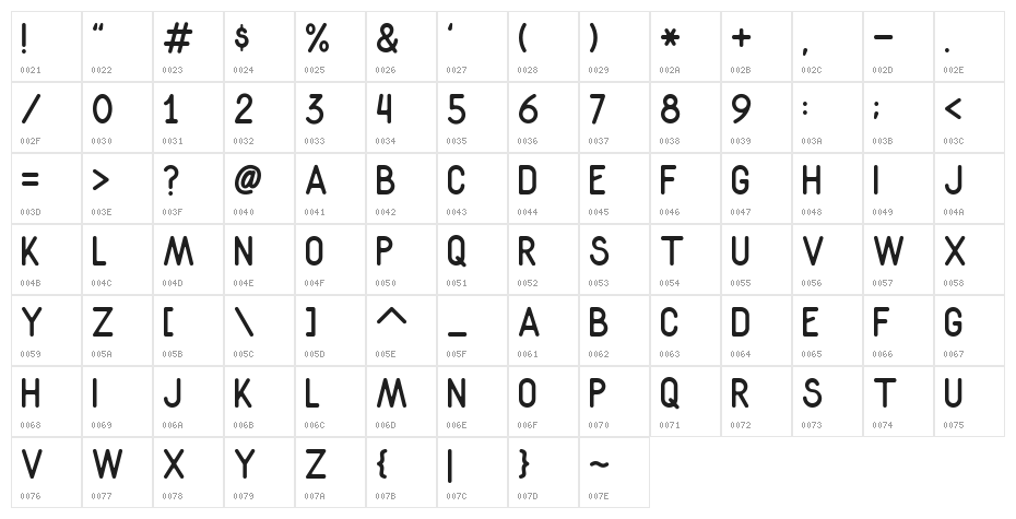 EverbrightSans-Regular Character Map
