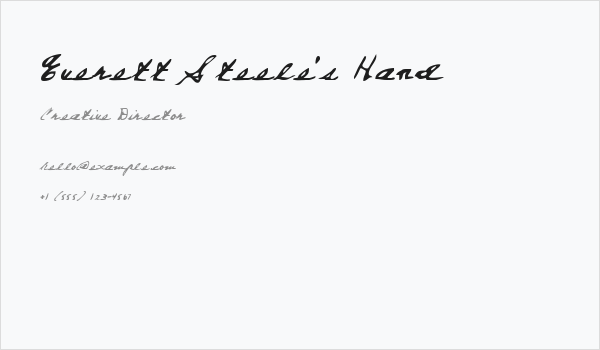 Everett Steele's Hand Business Card