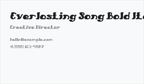 Everlasting Song Bold Italic Business Card
