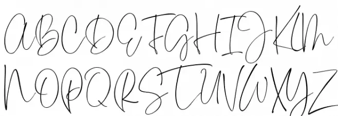 Everleigh Signature Script Reg フォント 大文字