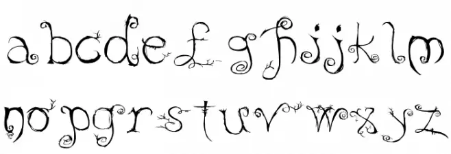 Evernight Schriftart Kleinbuchstaben