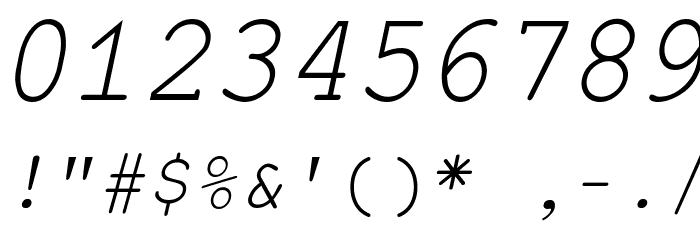 EversonMono-Oblique Font OTHER CHARS
