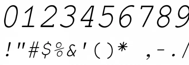 EversonMono-Oblique Font OTHER CHARS