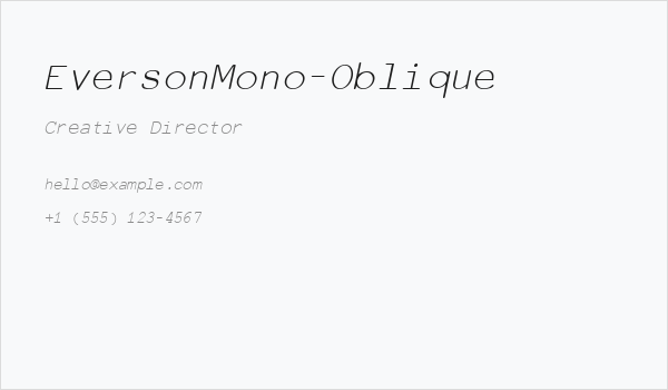 EversonMono-Oblique Business Card