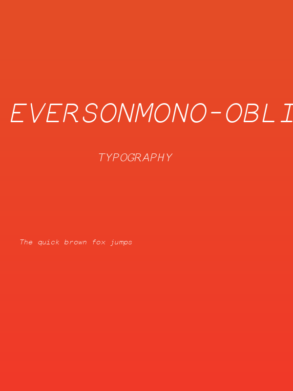 EversonMono-Oblique Poster