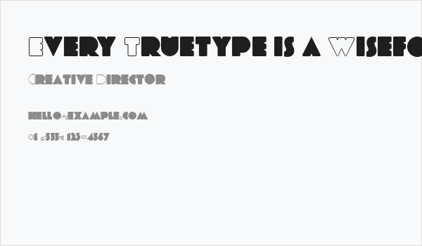 Every Truetype is a Wisefont 3.0 Business Card