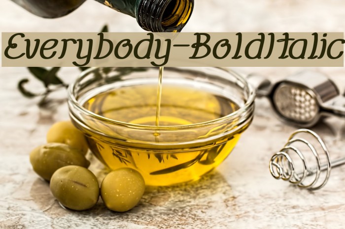 Everybody-BoldItalic Font examples