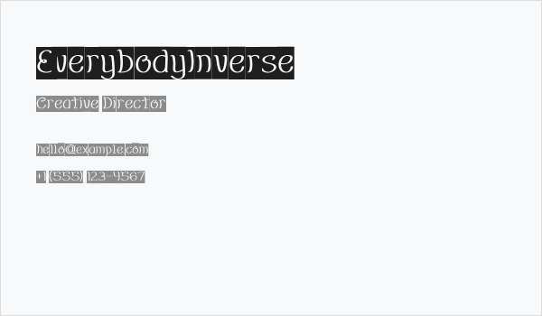 EverybodyInverse Business Card