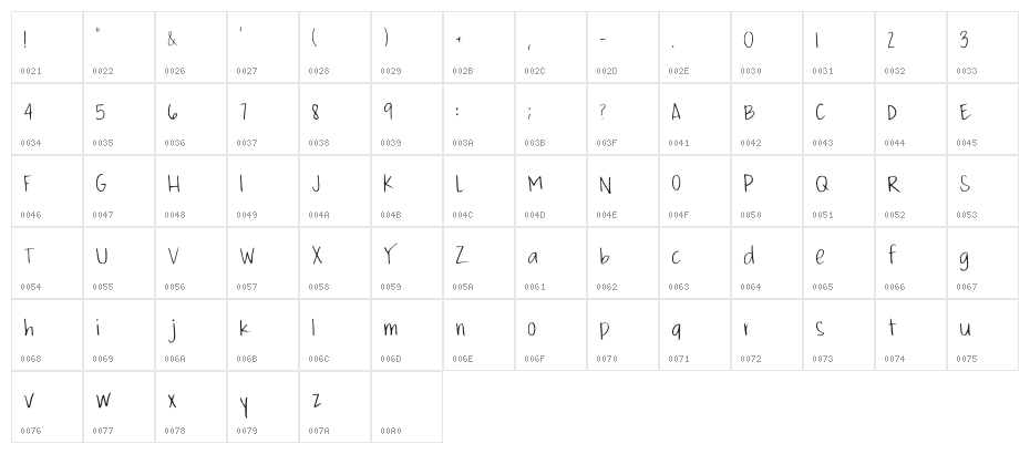 Everyday Apollo Regular Character Map