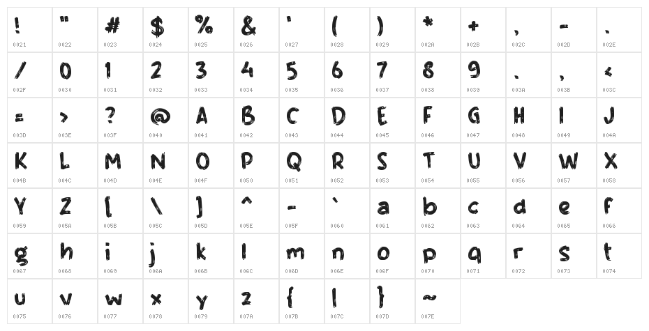 Everyday Yesterday Character Map