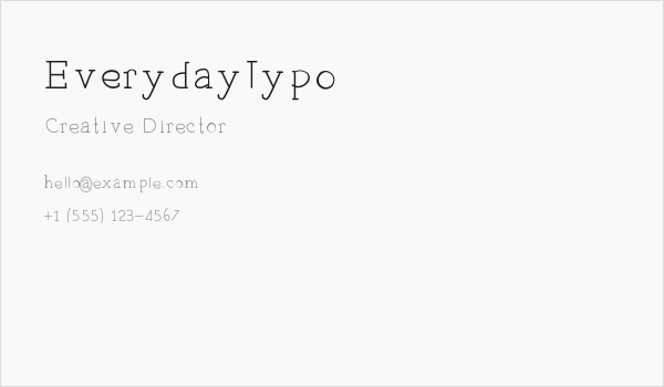 EverydayTypo Business Card