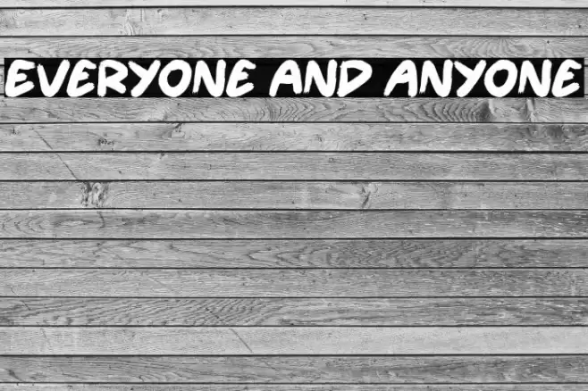 Everyone and Anyone Schriftart examples