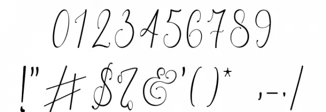 Everything Calligraphy Font OTHER CHARS