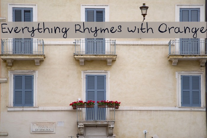 Everything Rhymes with Orange Font examples