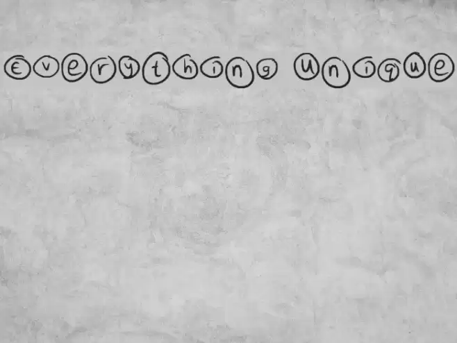 Everything Unique Font examples