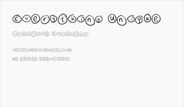 Everything Unique Business Card