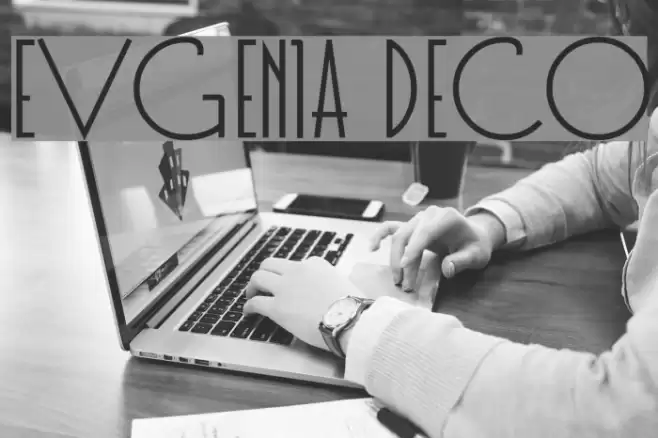 Evgenia Deco Font examples