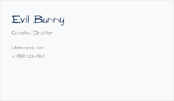 Evil Bunny Business Card