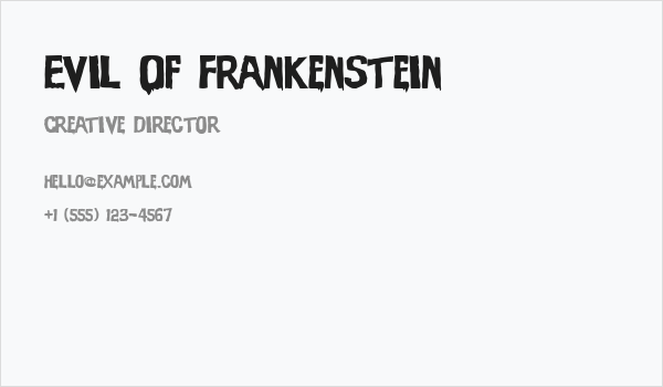 Evil Of Frankenstein Business Card