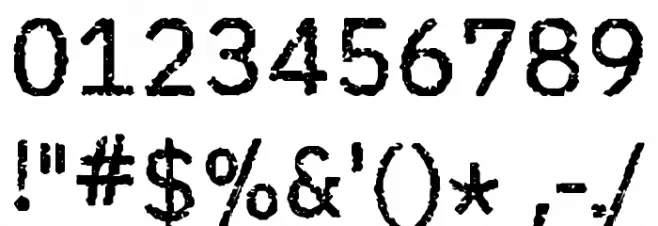 Evil Typewriter Font Alte caractere