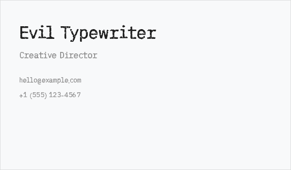 Evil Typewriter Business Card