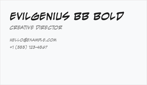 EvilGenius BB Bold Business Card