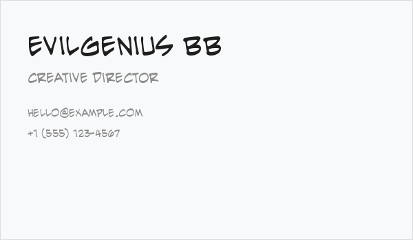EvilGenius BB Business Card