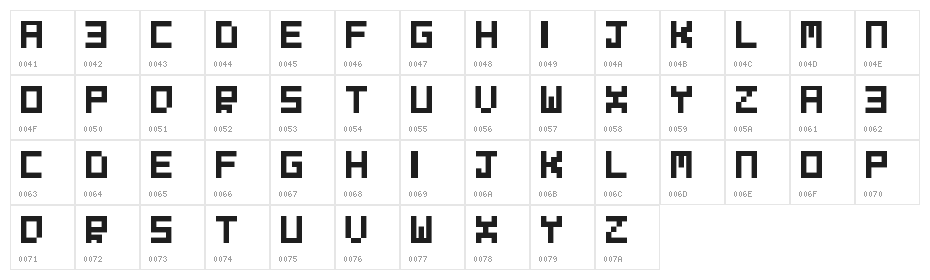 Evilborn-Typeface Character Map