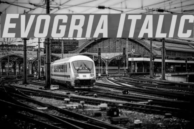 Evogria Italic Font examples