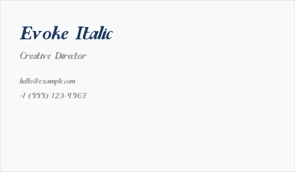 Evoke Italic Business Card