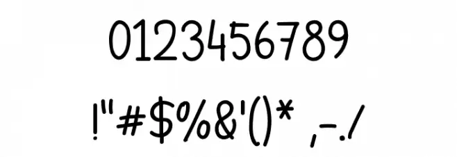 Evoley Notes Font OTHER CHARS
