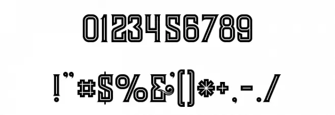 Evolve Inline Font OTHER CHARS