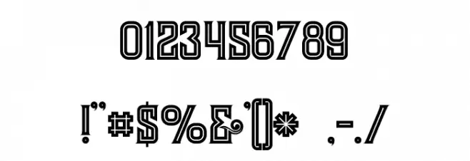 Evolve Inline Font OTHER CHARS