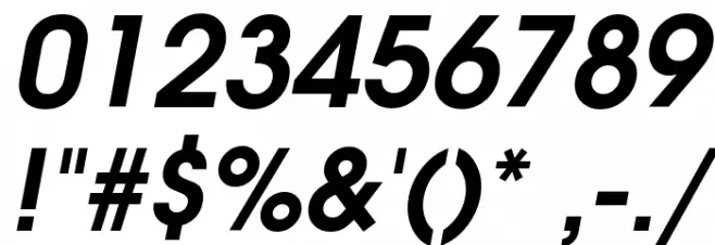 Evolventa Bold Oblique Font OTHER CHARS