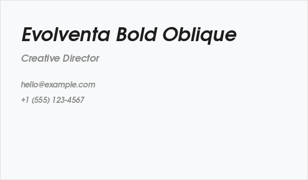Evolventa Bold Oblique Business Card