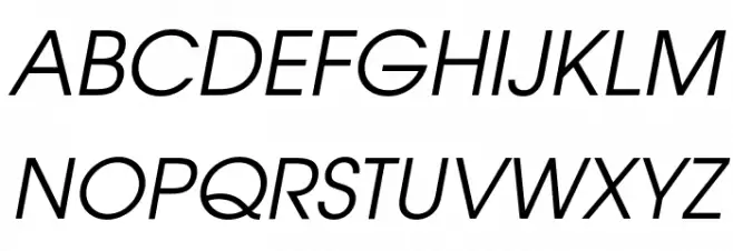 Evolventa Oblique Schriftart Groß