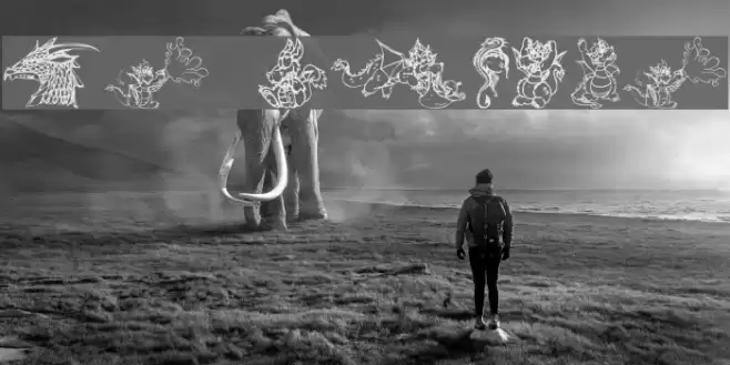 Ev's Dragons Schriftart examples