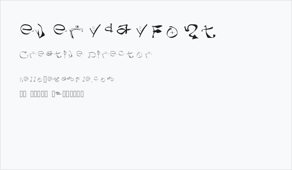 everydayFont Business Card